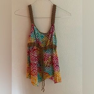 Hippie Beachy Y2K 2000s 90s asymmetrical baby doll tank top suntiki hawaii